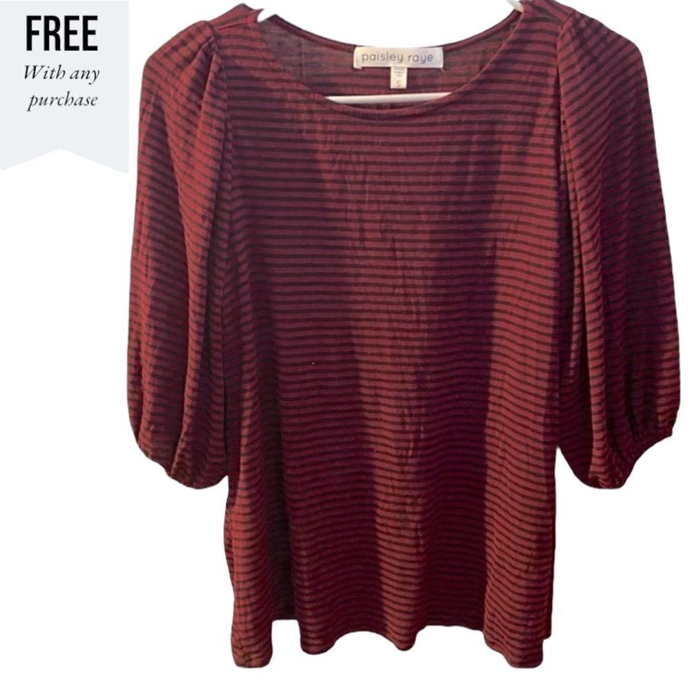 FREE Paisley Raye 3/4 Sleeve Top Size S EUC